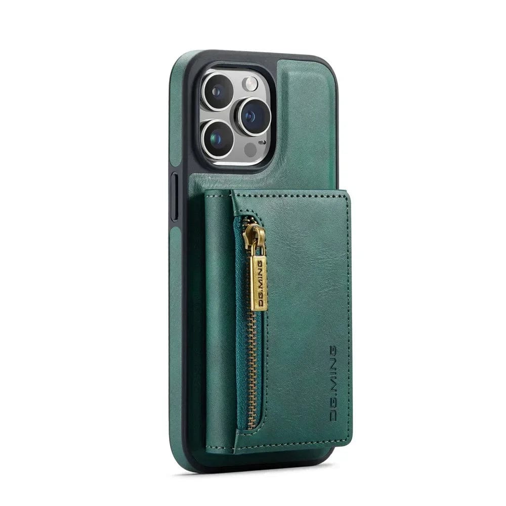 RFID iPhone Wallet Hülle | Abnehmbare magnetische Leder-Autohalterung Stoßfeste Hülle