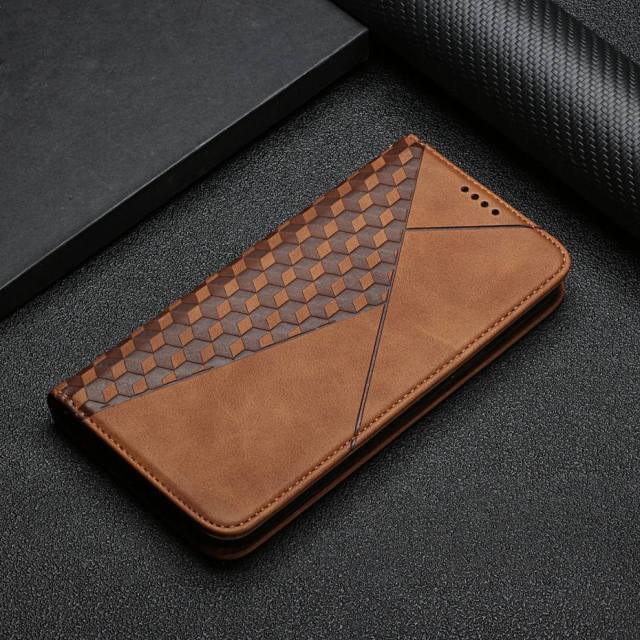 Rhombus-Muster Samsung Wallet Handyhülle | Flip Cover Leder für Galaxy A Serie