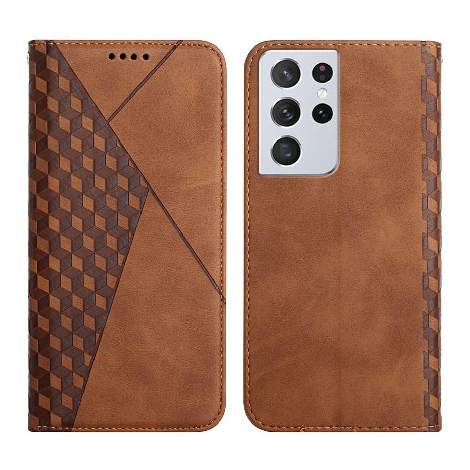 Rhombus-Muster Samsung Wallet Handyhülle | Flip Cover Leder für Galaxy A Serie