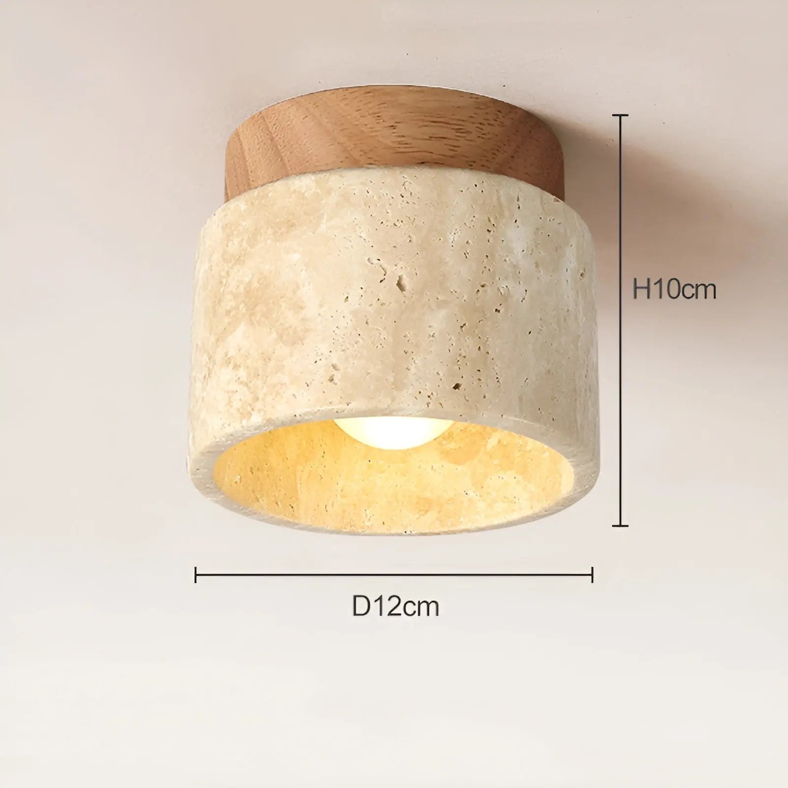 Rustikale Travertin-Deckenleuchte – Wabi-Sabi Design