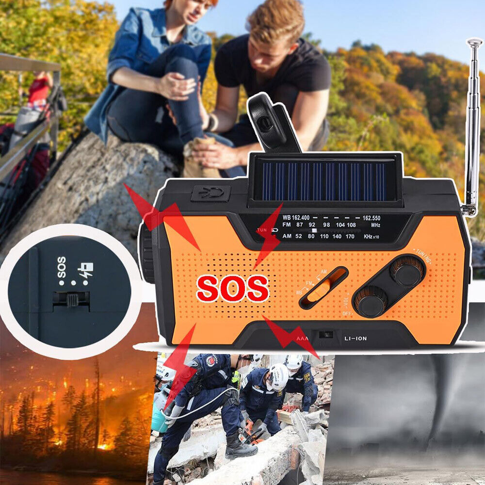 Notfall-Solar-Handkurbel-Wetterradio 2000Mah Powerbank-Ladegerät