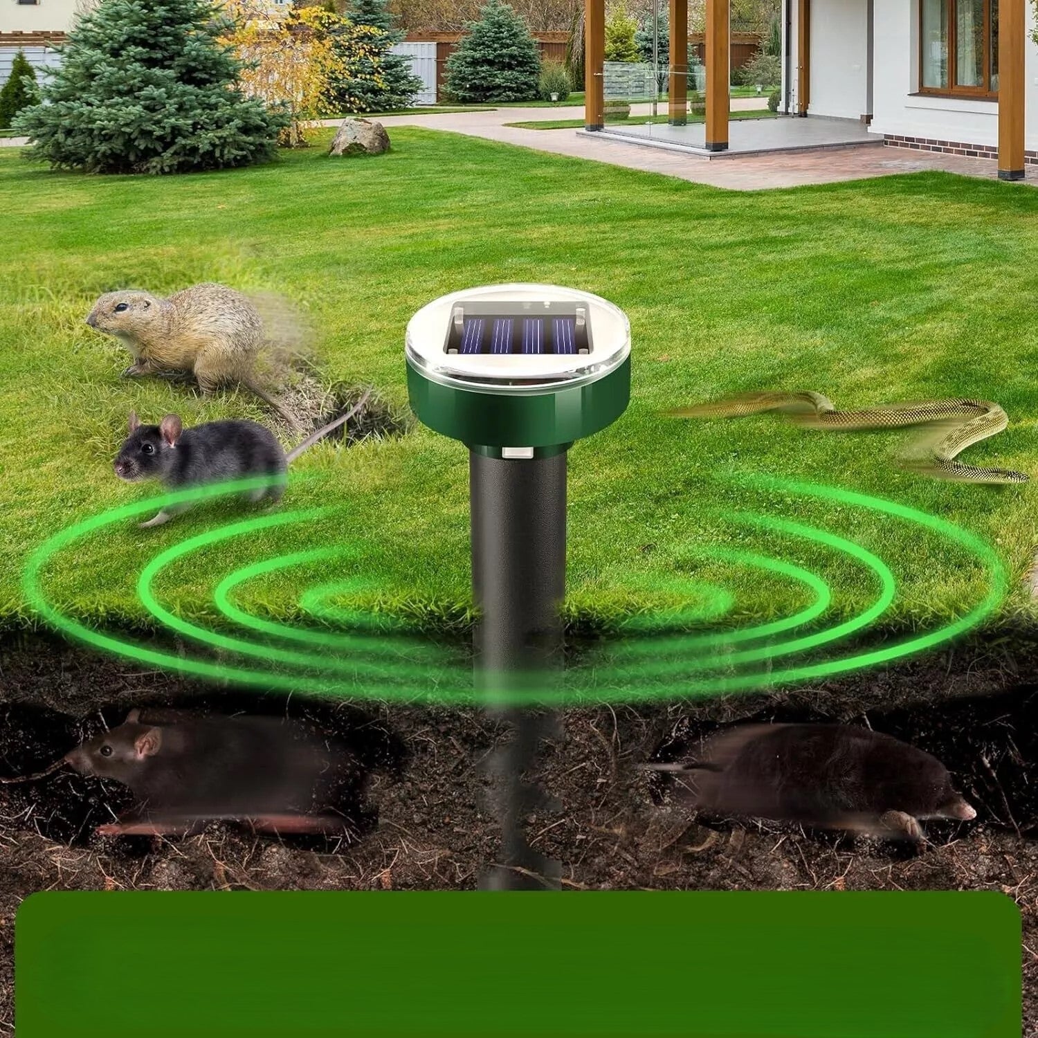 8er Pack Maulwurf-Abwehr Solar Sonic Erdmäuser Repeller Gopher Abwehr Vole