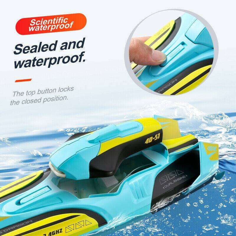 RC Hochgeschwindigkeitsboot 35 km/h – Dual-Motor, LED & Wasserdicht