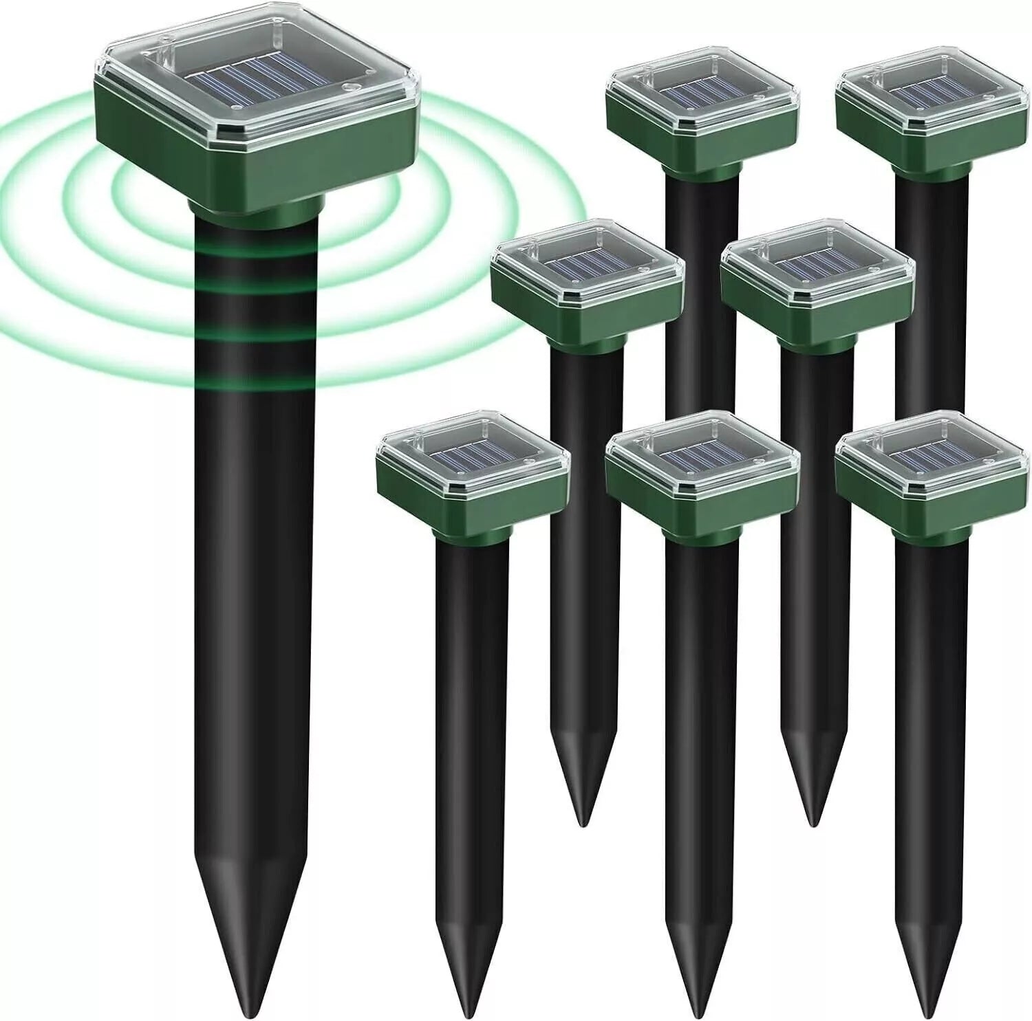 8er Pack Maulwurf-Abwehr Solar Sonic Erdmäuser Repeller Gopher Abwehr Vole