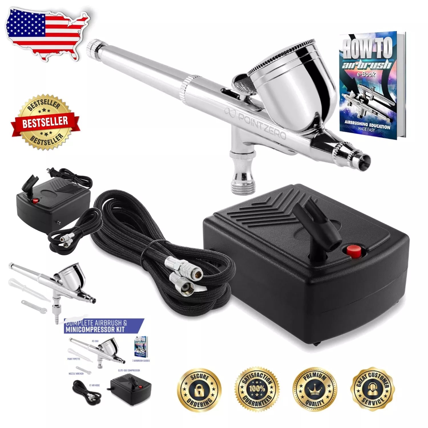 Dual-Action Airbrush-Kompressor-Kit