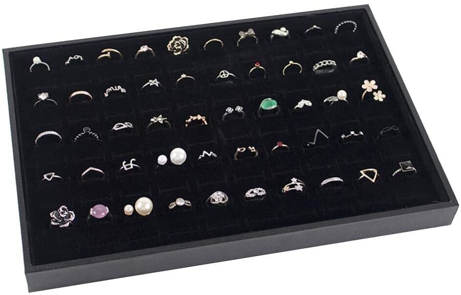 100 Slots Schmuck Ring Anzeige Organizer Tray Halter Ohrringe Aufbewahrungsbox Fall