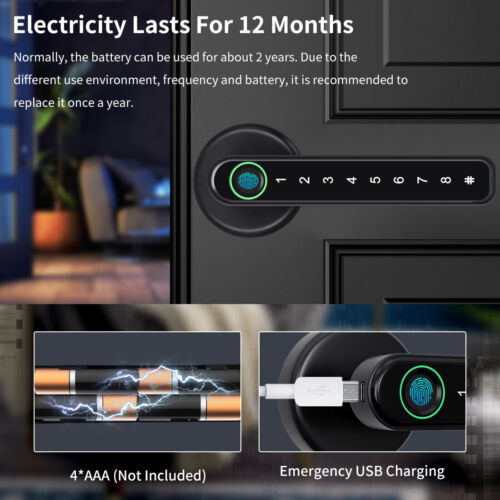 Smartes Türschloss Fingerabdruck App Zahlencode Keyless DIY Installation ohne Abo