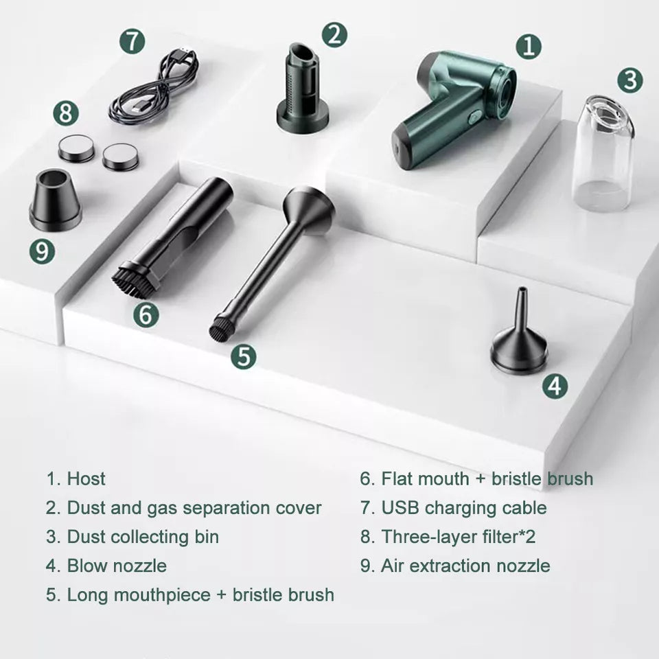 Kabelloser Staubsauger - 3 in 1 Tragbarer Handstaubsauger für Tastaturreinigung, im Freien und für Tierhaare