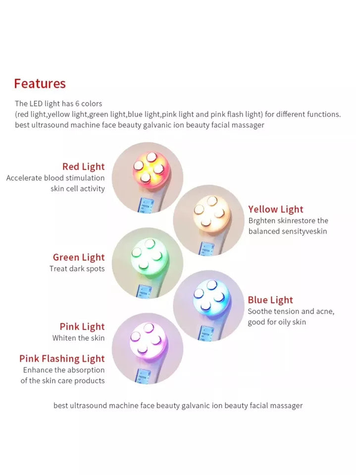 5-in-1 RF EMS Elektroporation LED-Lichttherapie für Akne Hautstraffung Anti-Aging Gerät