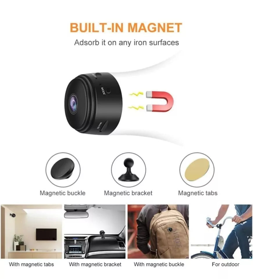 Kompakte Magnet Mini Kamera A9: Tragbare 1080p WiFi Überwachung – Ideal für diskrete Überwachung
