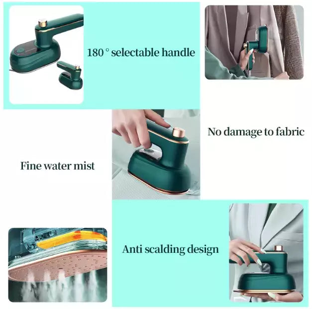 Mini Handheld Kleidungsdampfer mit Antihaft-Keramiksohle – Unterstützt trockenes und nasses Bügeln