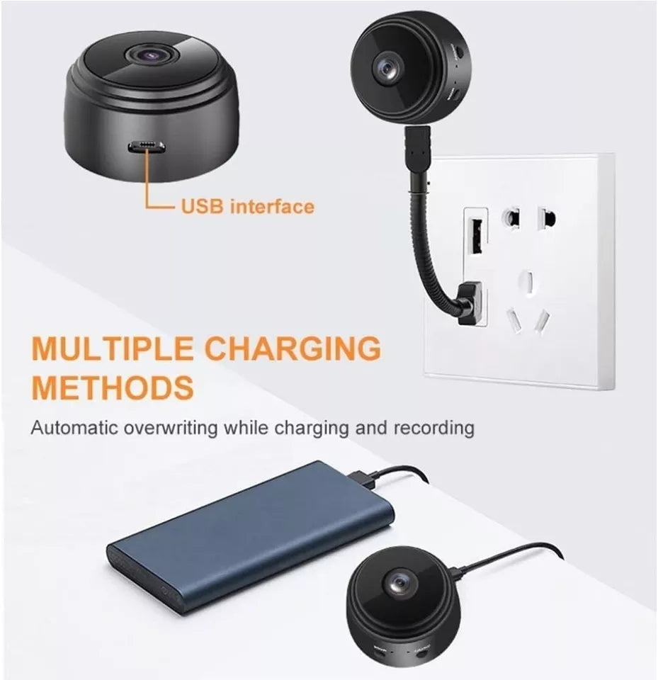 Kompakte Magnet Mini Kamera A9: Tragbare 1080p WiFi Überwachung – Ideal für diskrete Überwachung