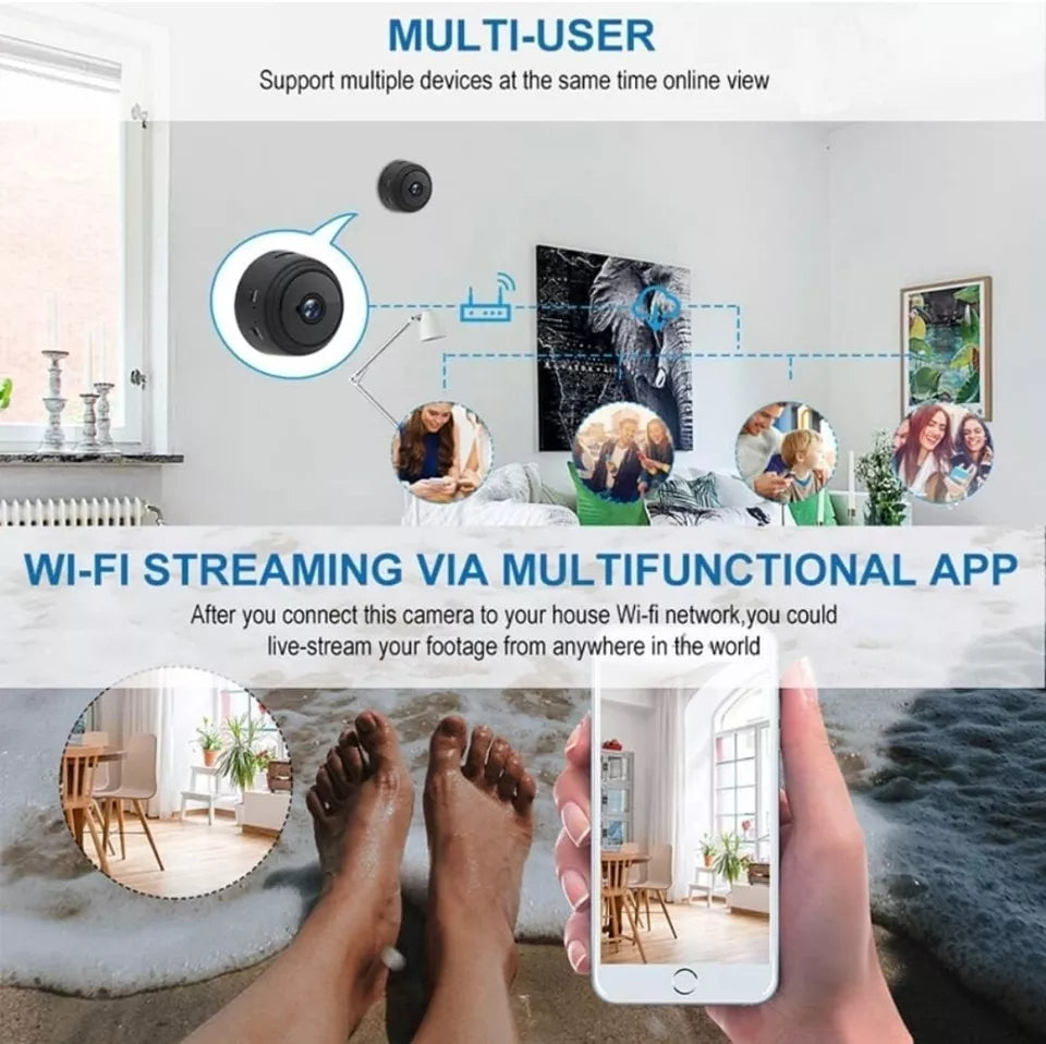 Kompakte Magnet Mini Kamera A9: Tragbare 1080p WiFi Überwachung – Ideal für diskrete Überwachung