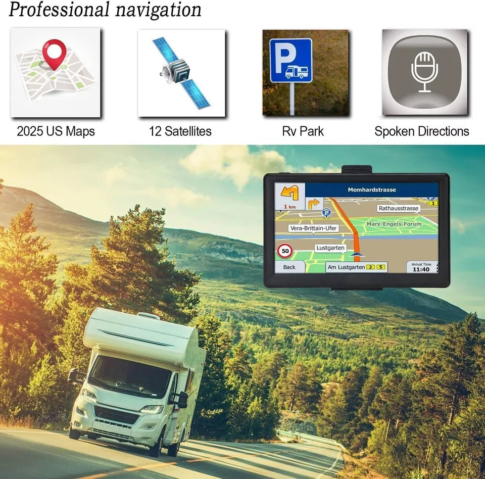 Fortgeschrittene 7-Zoll GPS-Navigation für Autos und Lkw: Sprachsteuerung, großer Bildschirm – Ideal für lange Strecken