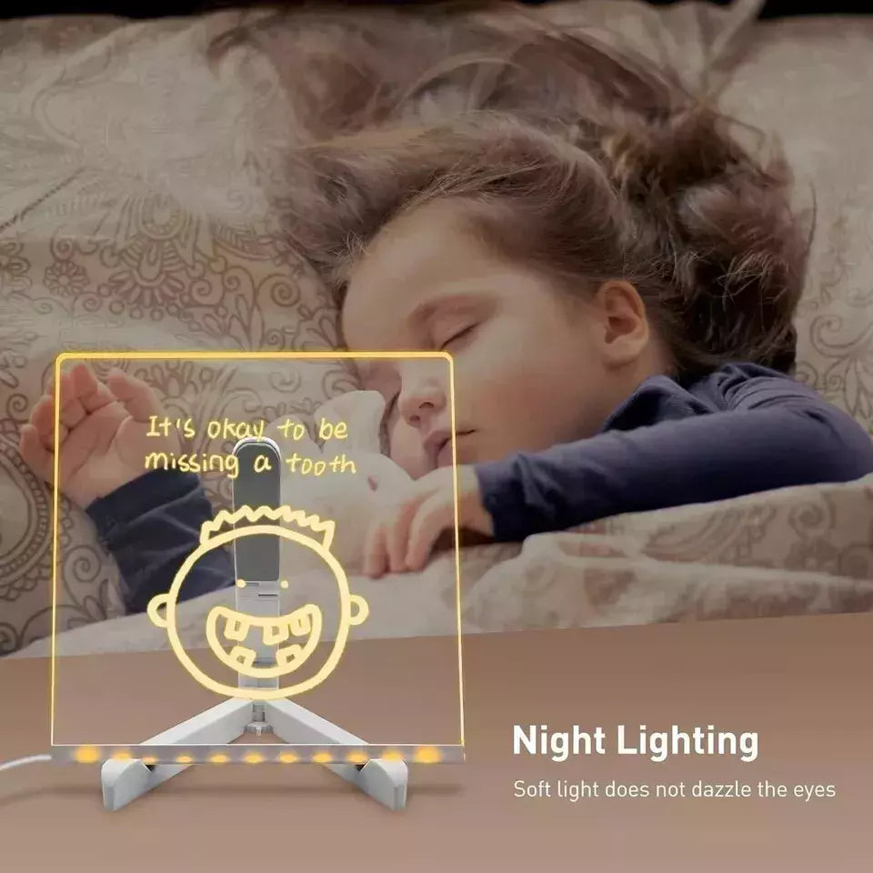 Leuchtende Trockenlösch-LED-Tafel mit 7 bunten Stiften