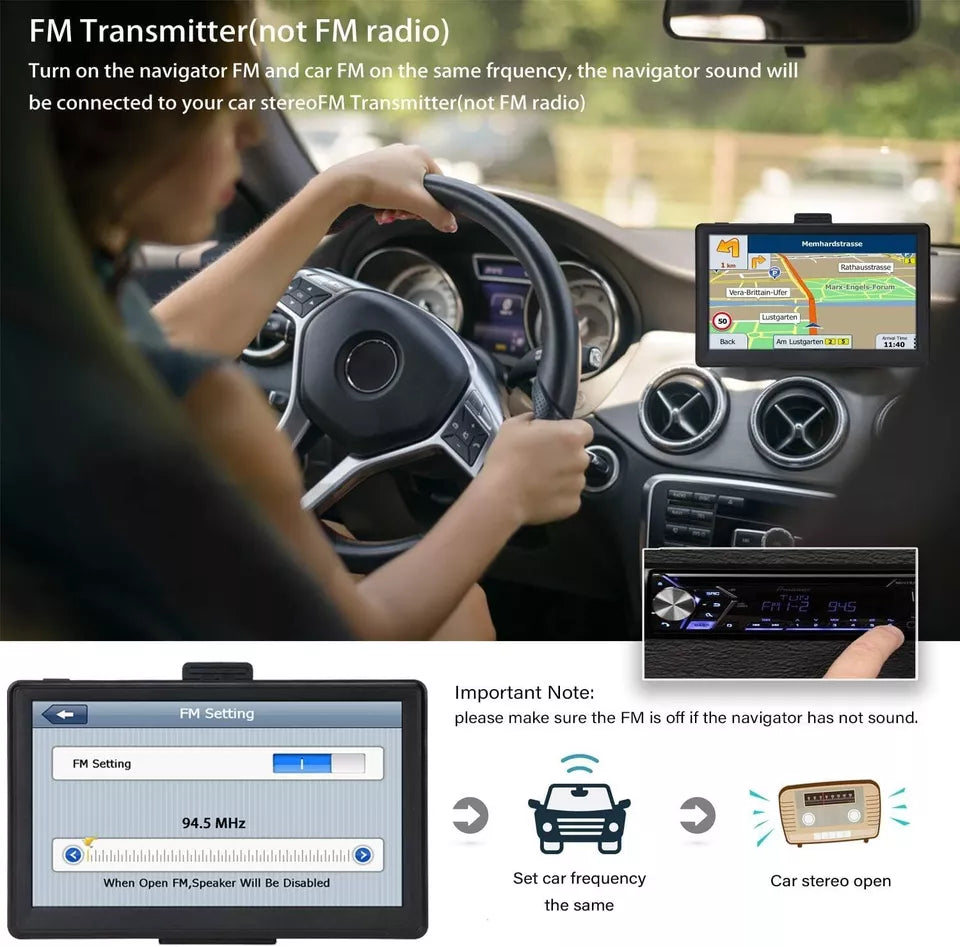 Fortgeschrittene 7-Zoll GPS-Navigation für Autos und Lkw: Sprachsteuerung, großer Bildschirm – Ideal für lange Strecken