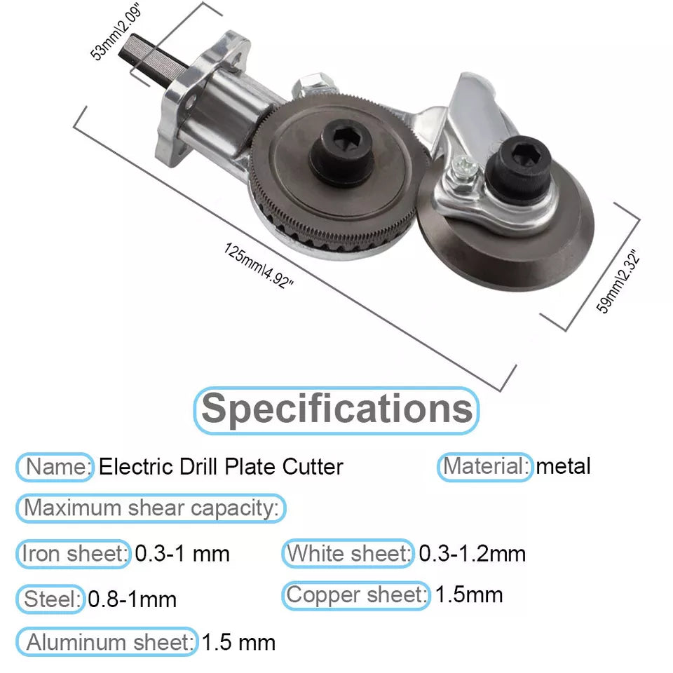 Elektrische Bohrplatten-Schneider | Präziser Blechnibbler, einfach zu bedienen für schnelles und genaues Schneiden von Metall