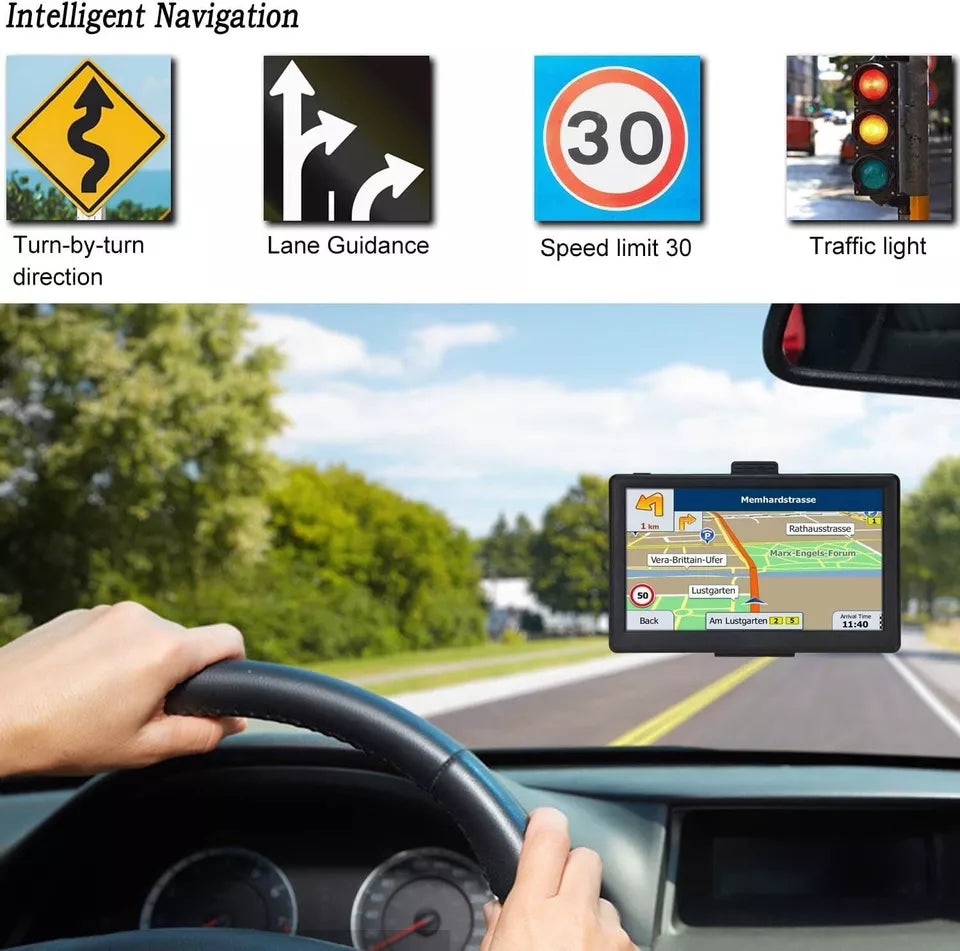 Fortgeschrittene 7-Zoll GPS-Navigation für Autos und Lkw: Sprachsteuerung, großer Bildschirm – Ideal für lange Strecken