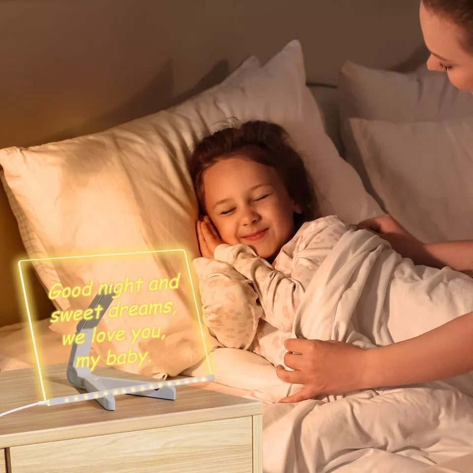 Leuchtende Trockenlösch-LED-Tafel mit 7 bunten Stiften