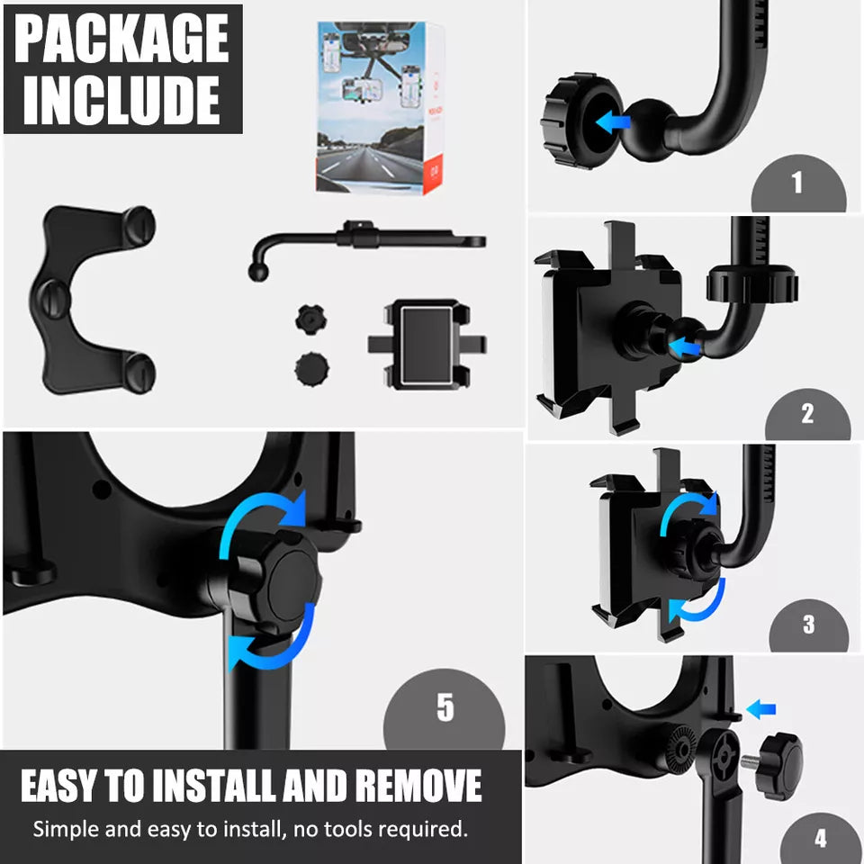 Universeller Handyhalter für Auto – Rückspiegelmontage
