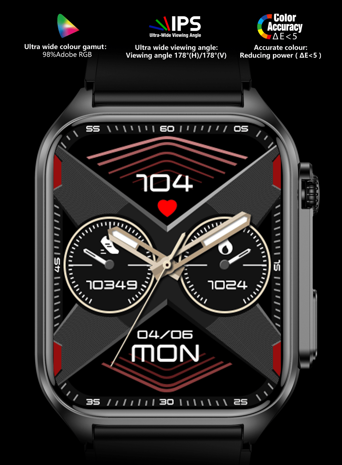Vitality Smart Watch - Gesundheits- und Fitnesstracker All-In-One Überwachung wasserdicht