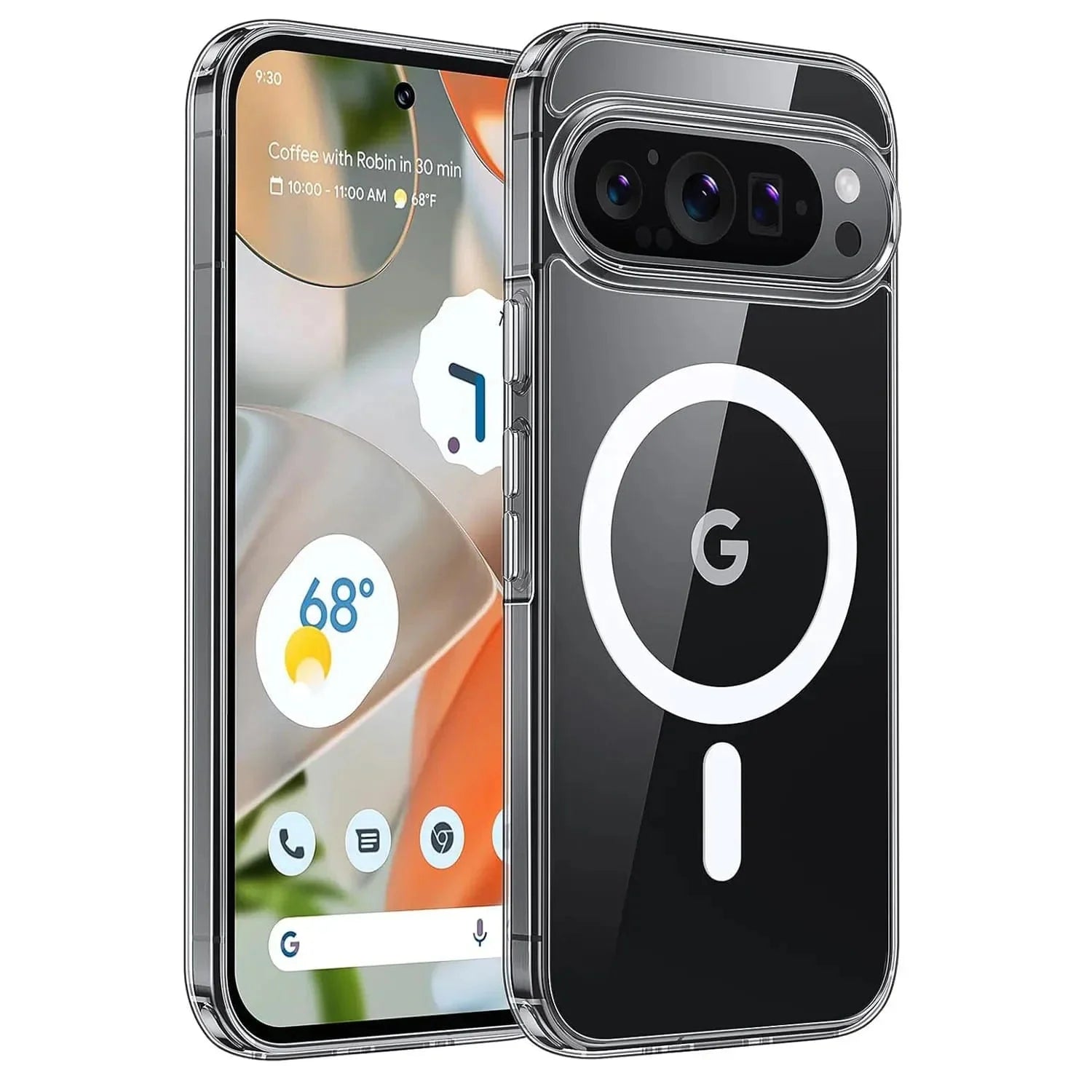 Stoßsicheres Google Pixel 9 Wireless Charging Clear Case