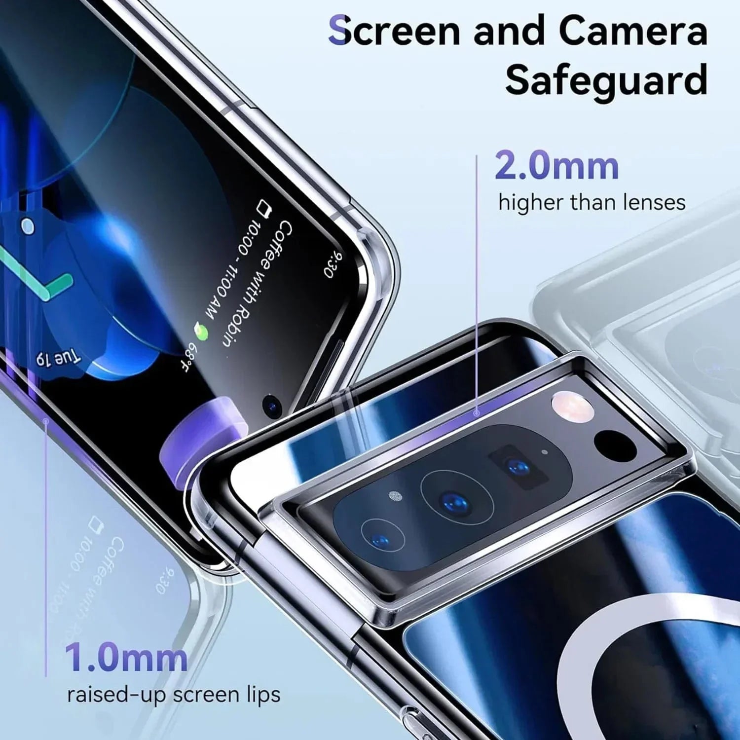 Stoßsicheres Google Pixel 9 Wireless Charging Clear Case