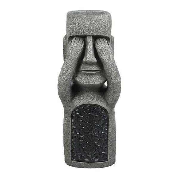 Skulptur Blumentopf mit Solar LED Licht Garten