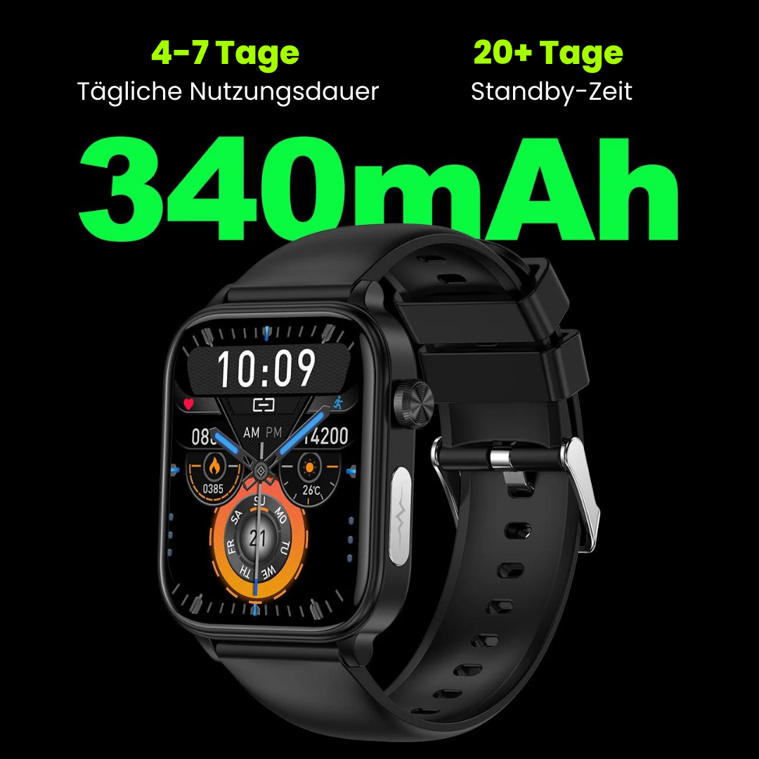 Smartwatch mit Benachrichtigungs- & Trackingfunktionen