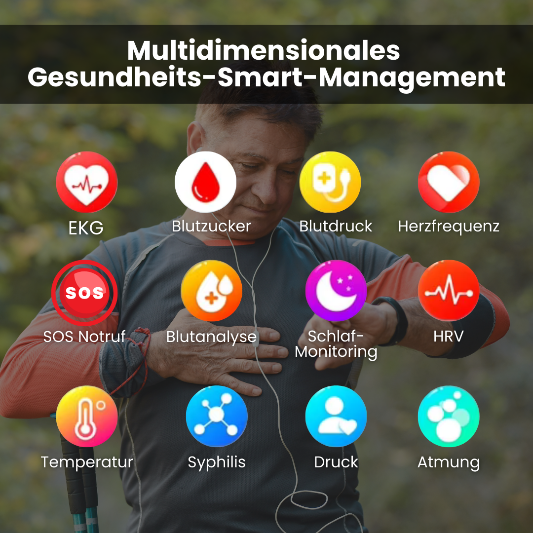 Smartwatch mit Benachrichtigungs- & Trackingfunktionen