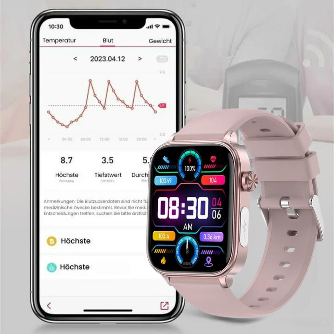 Smartwatch mit Benachrichtigungs- & Trackingfunktionen