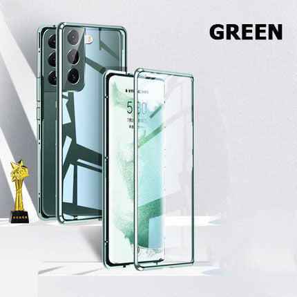 Magnetische gehärtete Glas doppelseitige Handyhülle für Samsung