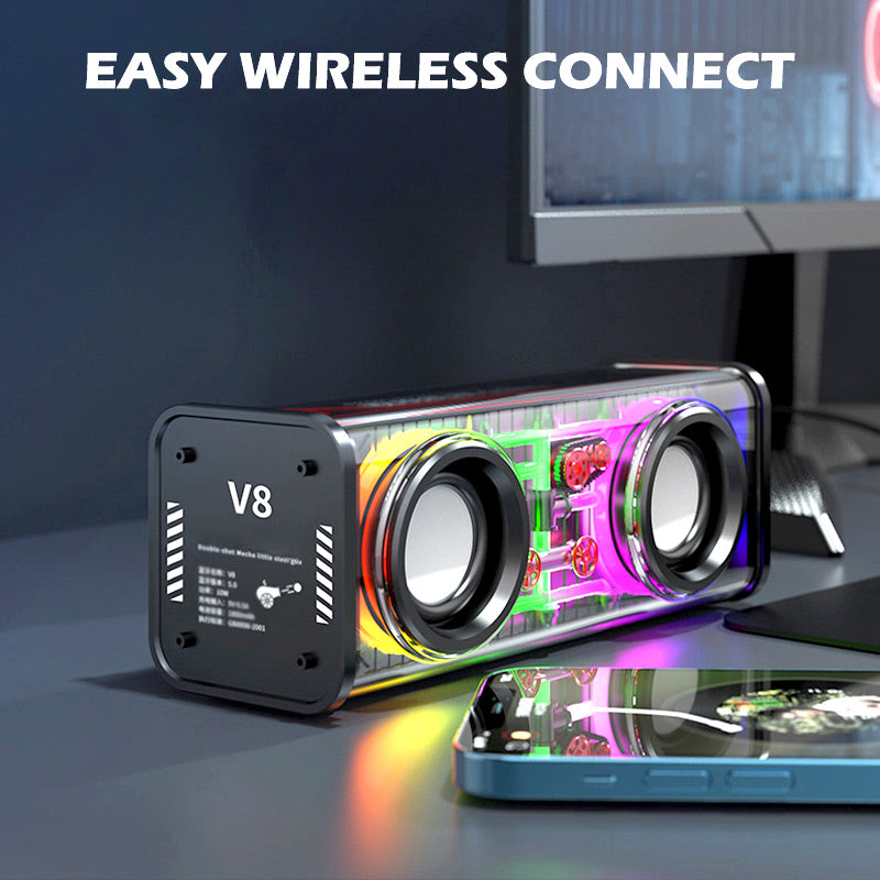 Transparente Bluetooth Lautsprecher mit Umgebungslicht
