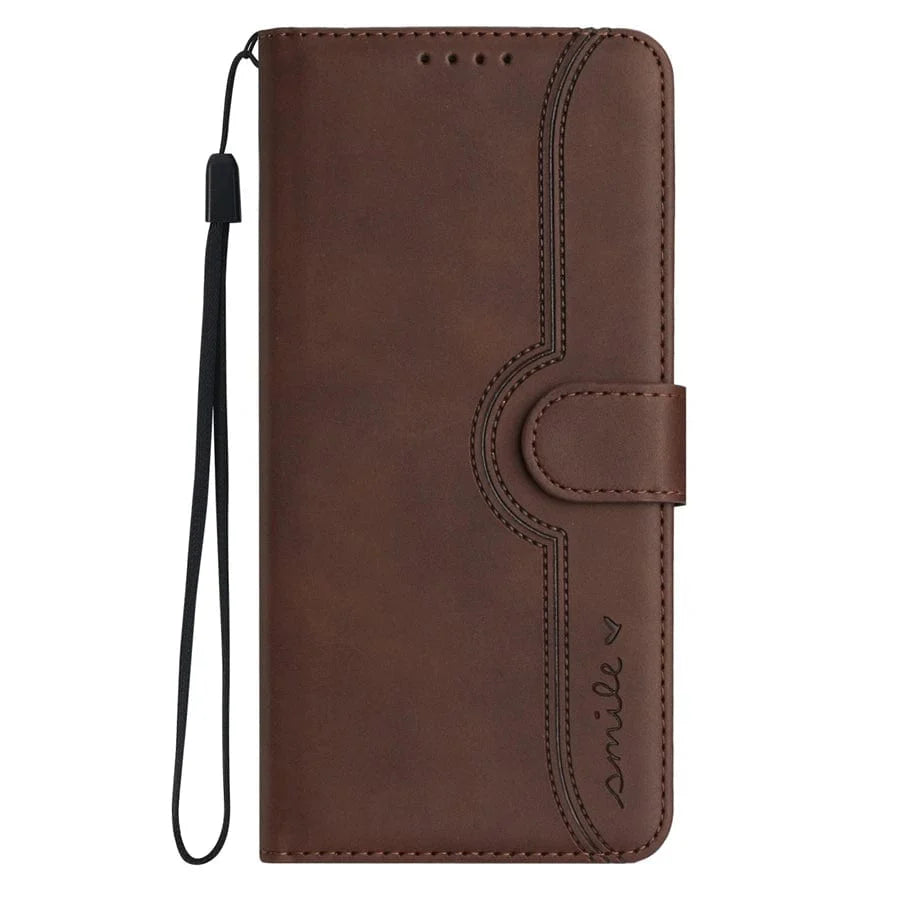 Rutschfeste Leder Magnetic iPhone Flip Cover Geldbörse Hülle