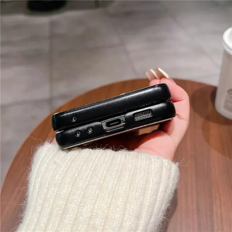 Stilvolle Leder Samsung Galaxy Z Flip Hülle