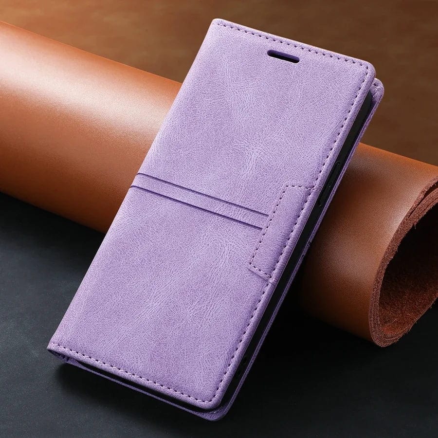 Wildleder iPhone Magnet Flip Cover Kartenhalter Geldbörse Hülle