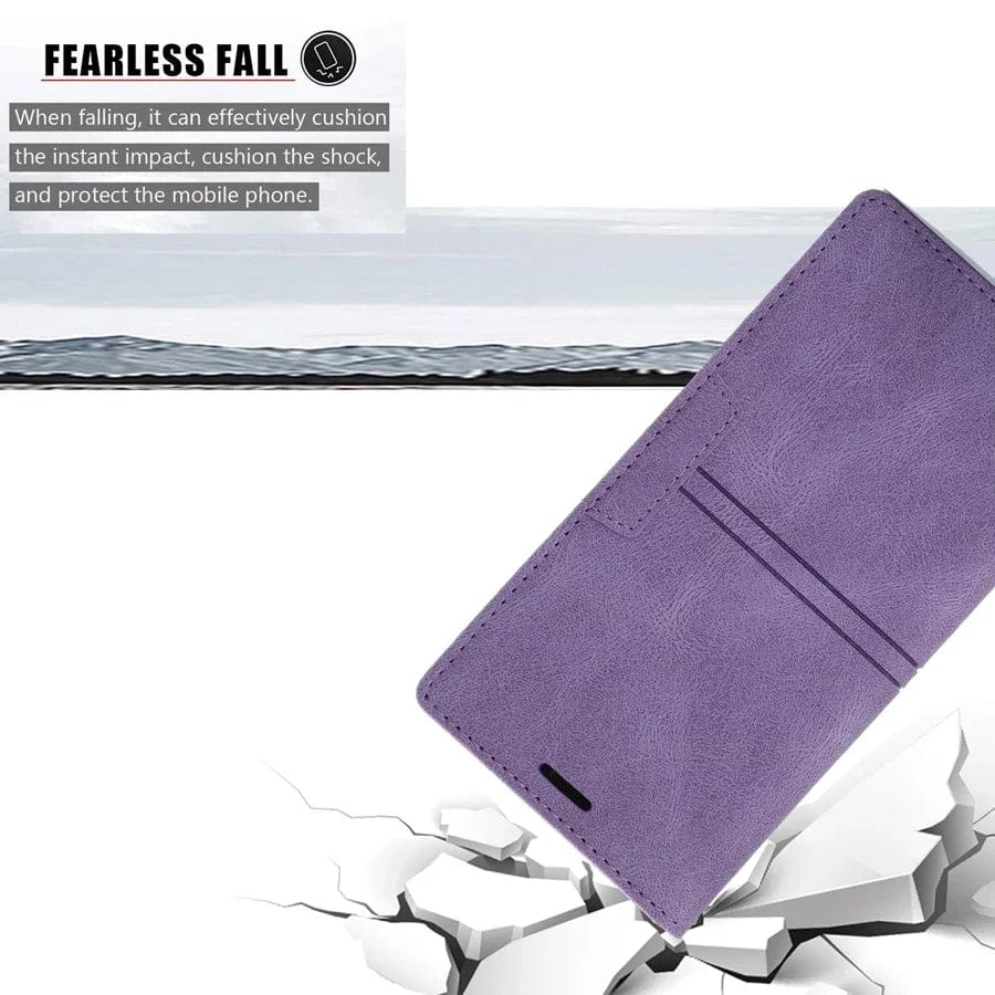 Wildleder iPhone Magnet Flip Cover Kartenhalter Geldbörse Hülle