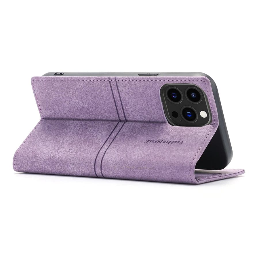 Wildleder iPhone Magnet Flip Cover Kartenhalter Geldbörse Hülle