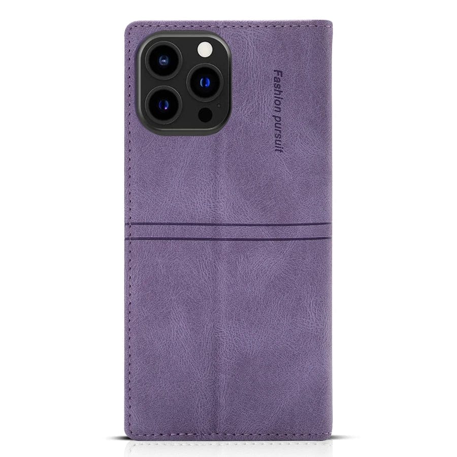 Wildleder iPhone Magnet Flip Cover Kartenhalter Geldbörse Hülle