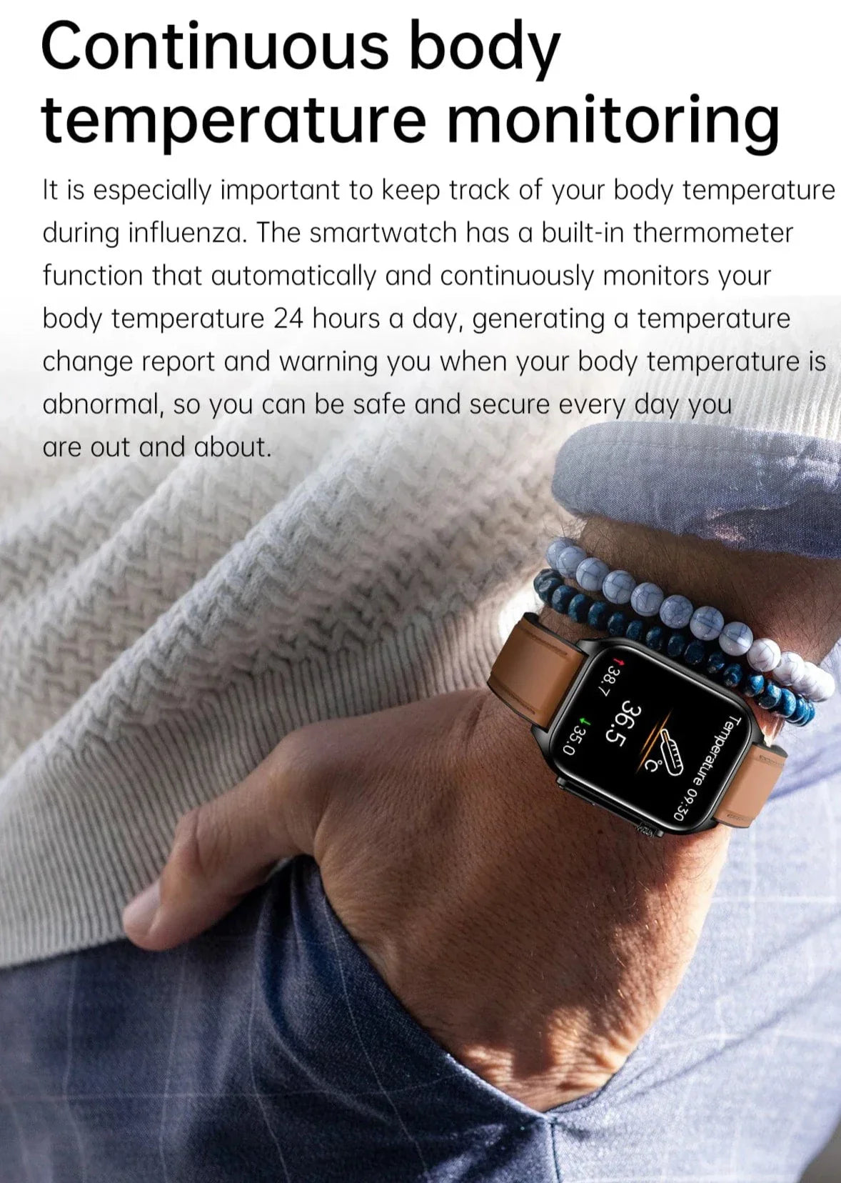 Vitality Smart Watch - Gesundheits- und Fitnesstracker All-In-One Überwachung wasserdicht