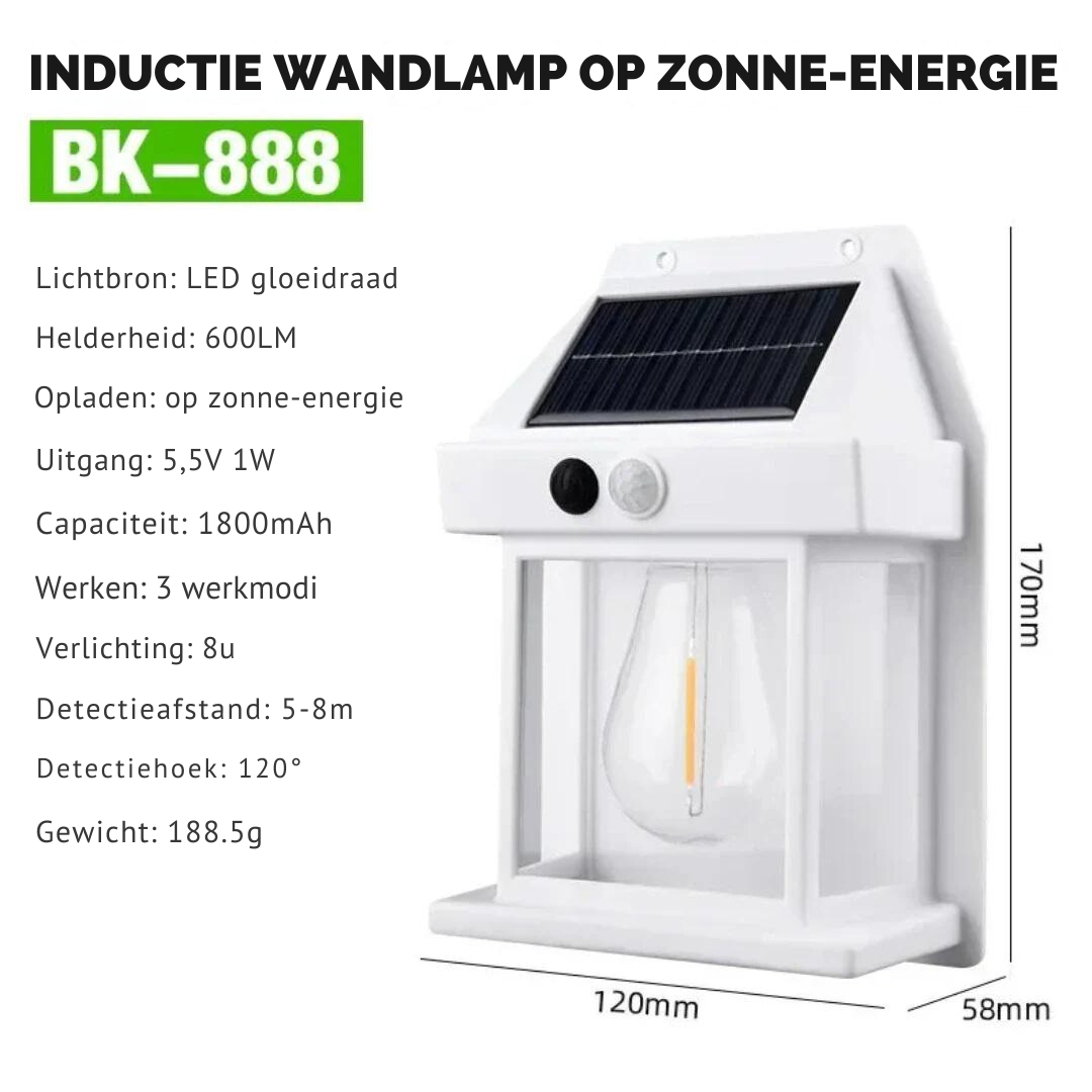 Zelara - Wandlampe mit Solarenergie