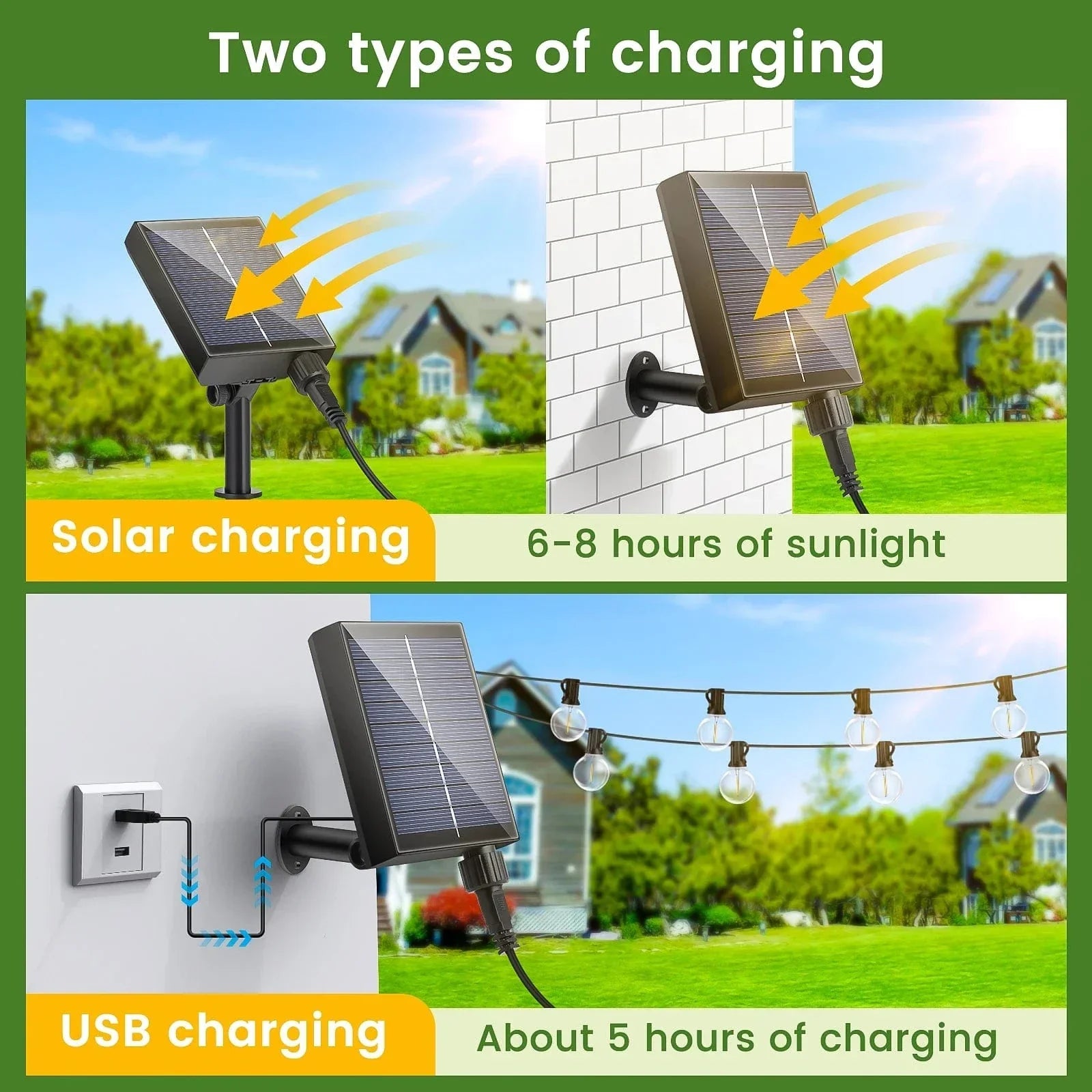 Solar Lichterkette 20m | Wasserdichte Lichterkette Außen