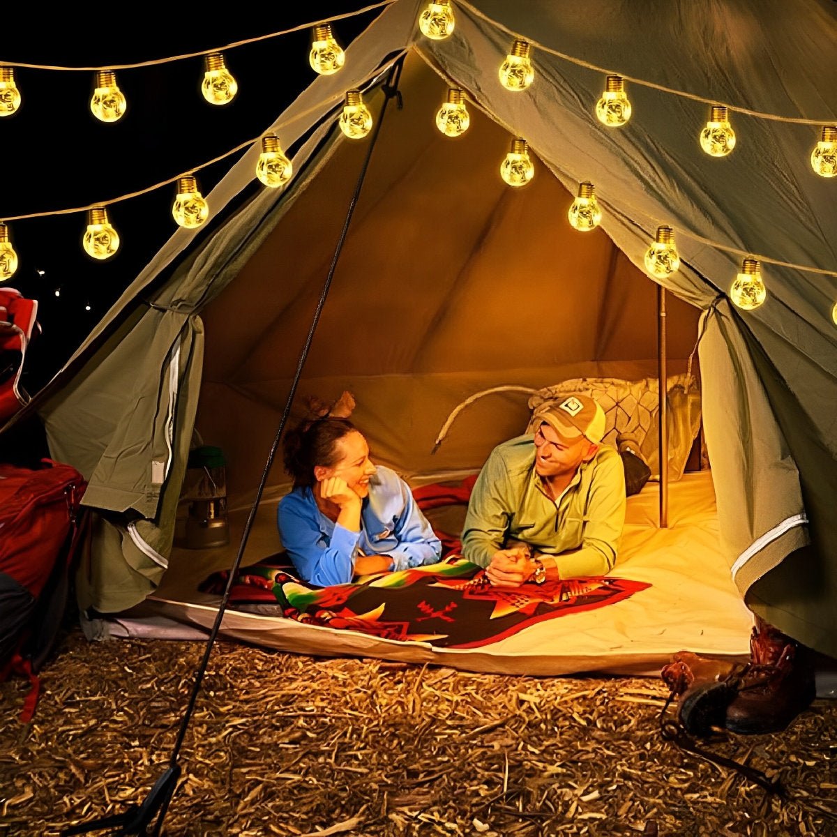 Solarbetriebene Weihnachts lichter für den Außenbereich mit 16 LED-Birnen