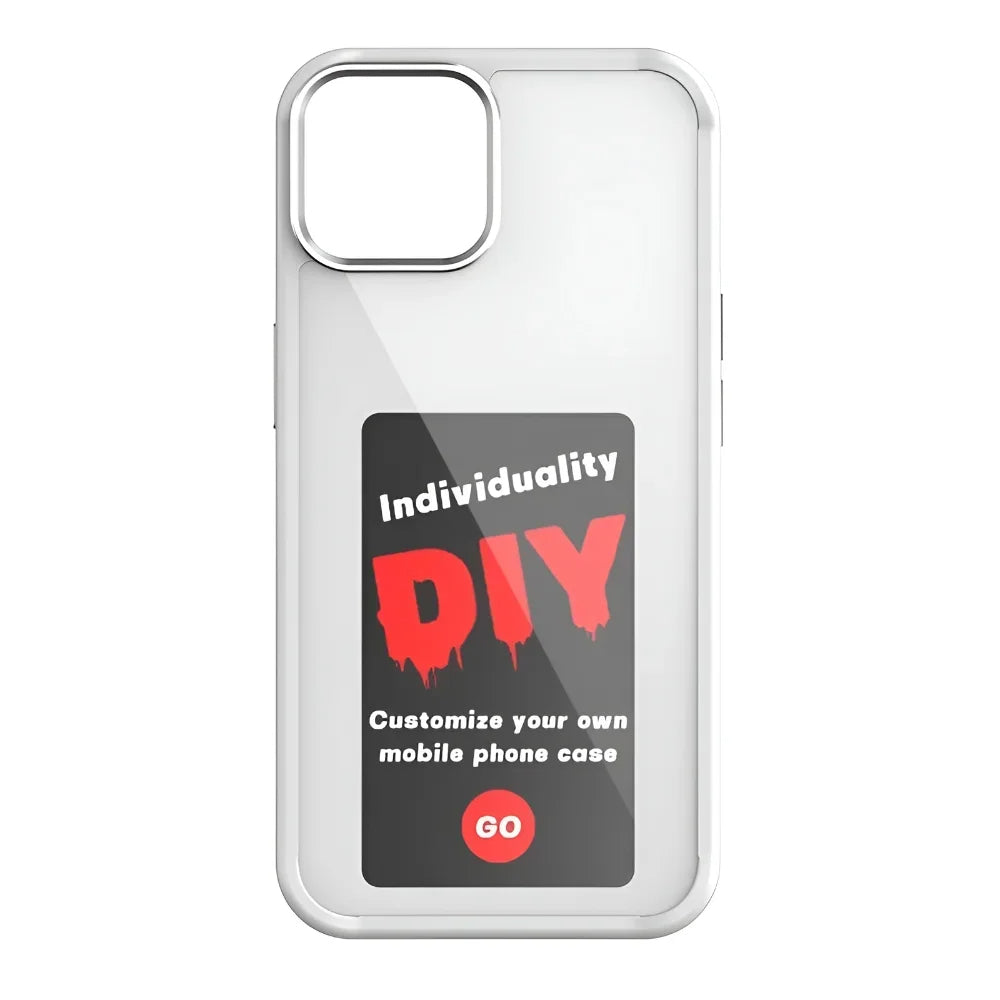 DIY E-Ink Bildschirm Handyhülle – Smarte stoßfeste Abdeckung mit batteriefreier Selfie-Projektion für iPhone 14/15/13 Pro Max