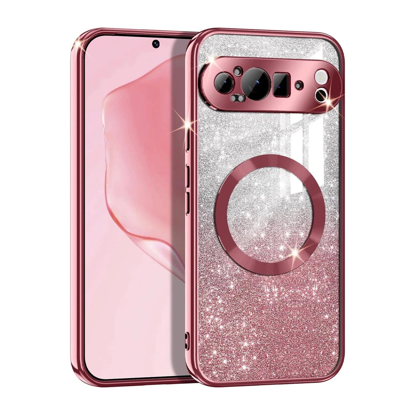 Kabelloses Laden Google Pixel Gradient Glitzer Beschichtung Hülle