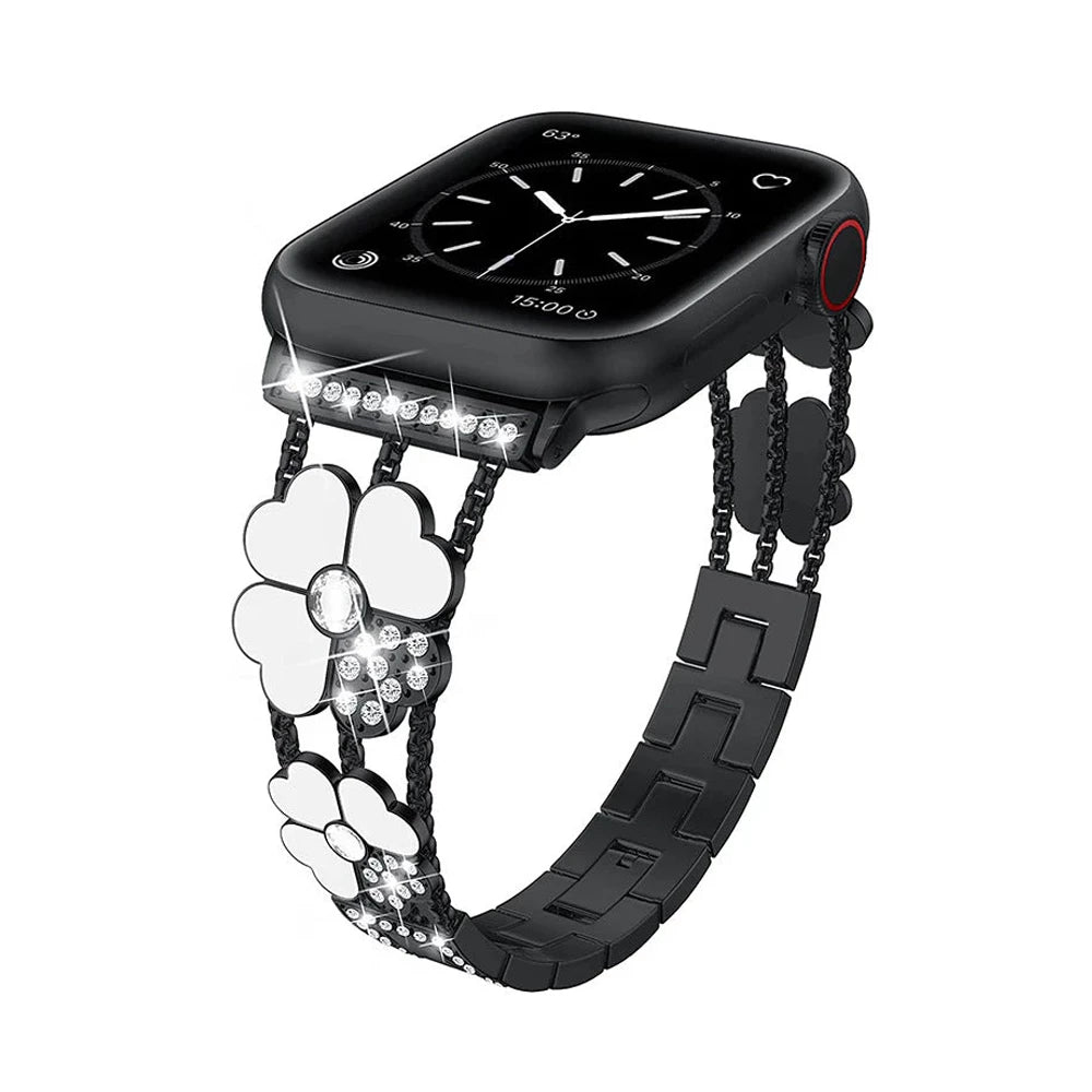Damen Lucky Clover Strass Apple Watch Band