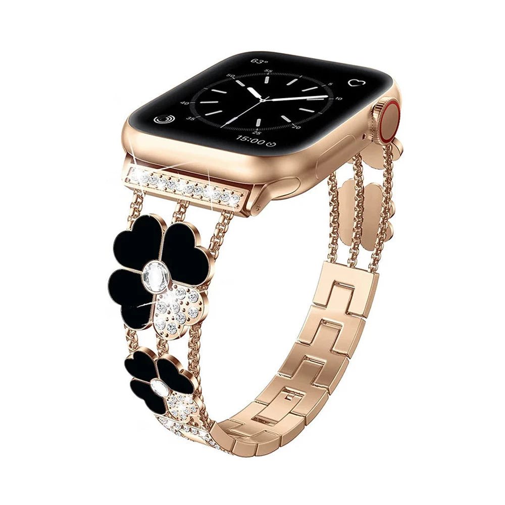 Damen Lucky Clover Strass Apple Watch Band