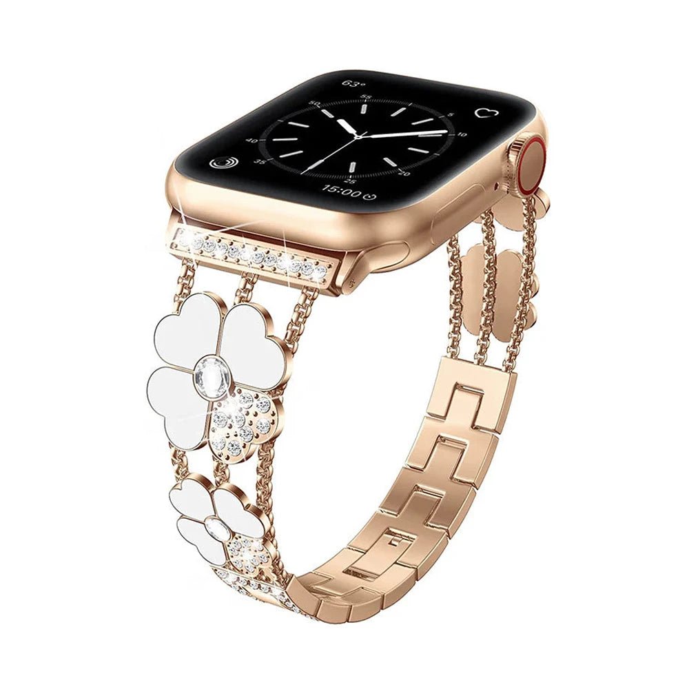 Damen Lucky Clover Strass Apple Watch Band
