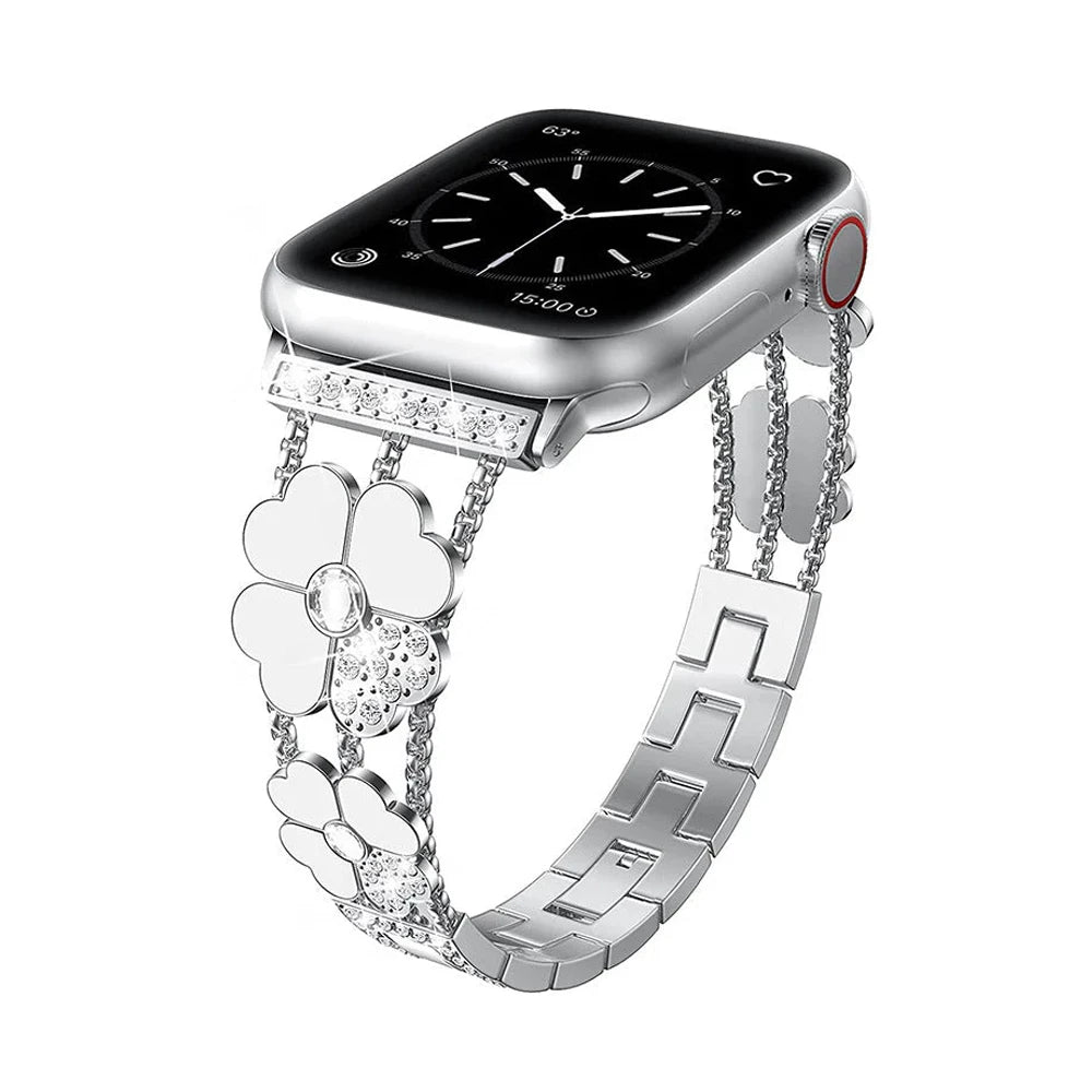 Damen Lucky Clover Strass Apple Watch Band