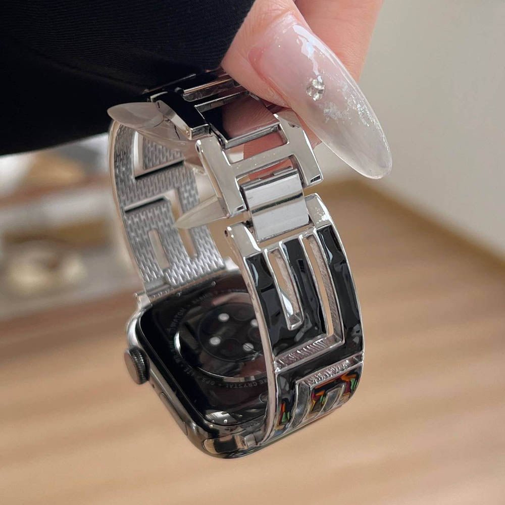 Damen Quadrat-Glieder Edelstahl Apple Watch Band